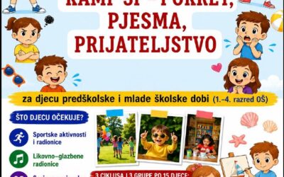 ZAPOČELE SU PRIJAVE ZA BESPLATNE RADIONICE ZA DJECU U SKLOPU PROJEKTA KAMP 3 P- POKRET, PJESMA, PRIJATELJSTVO!